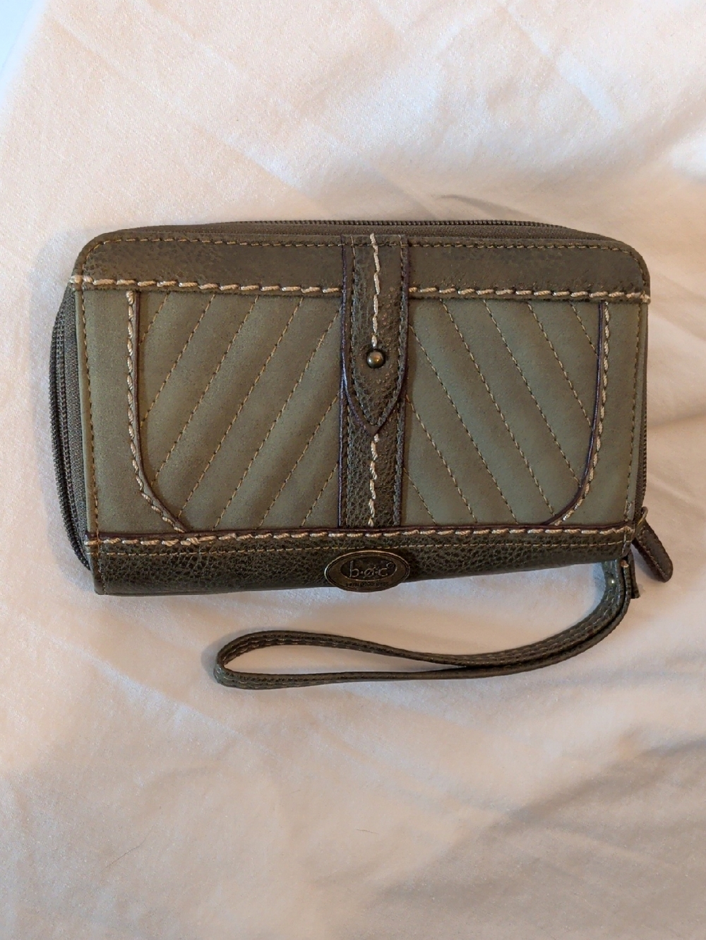 b.o.c. Quilted Olive Green Wristlet